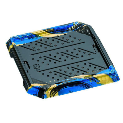 福助工業 寿司容器 華板3-3H 波しぶき(青) 00746903 1ケース(600個(50個×12)（直送品）