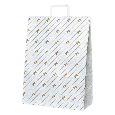 福助工業 紙手提げ袋 ラッピーバッグ No.1 リボンストライプ 00754268 1ケース(150個(50個×3)（直送品）