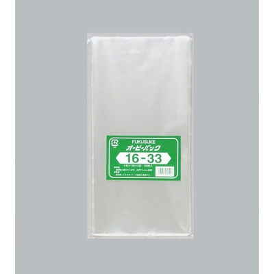 福助工業 テープ無 OPP袋 オーピーパックC No.16-33 100枚入 00756200 1ケース(40個(1個×40（直送品）