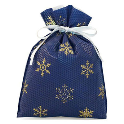 ベルベ ローデンポリ袋 リボン付ギフトバッグ スノークリスタル(ネイビー) 00757089 1ケース(200個(10個×20)（直送品）