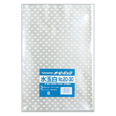 福助工業 テープ無 OPP袋 オーピーパックC 水玉白 No.20-30 50枚入 00762030 1ケース(80個(1個×80（直送品）