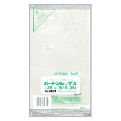 福助工業 青果用袋 ボードンレックス#25No.9 15-25 穴なしプラ 00762396 1ケース(8000個(100個×80)（直送品）