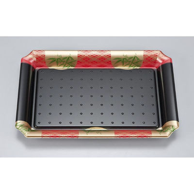 シーピー化成 刺身容器 SF盛皿64 笹山赤 本体 0275106403195 1ケース(600個(50個×12)（直送品）