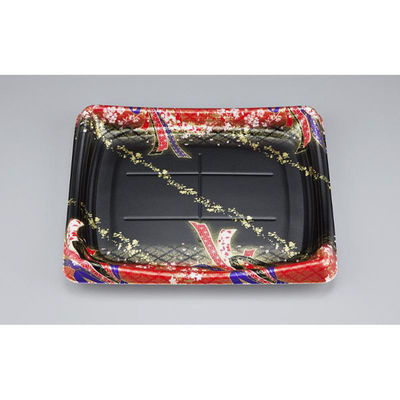 シーピー化成 刺身容器 SFシャチ盛36 結び舞赤 本体 0275503603775 1ケース(480個(10個×48)（直送品）