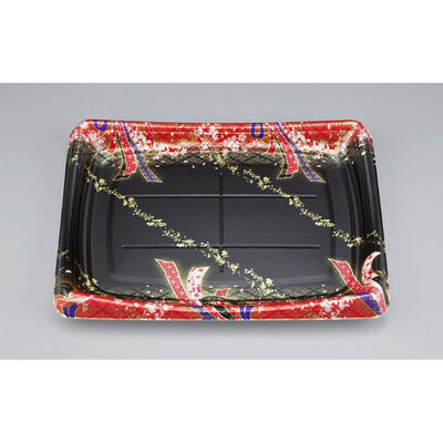 シーピー化成 刺身容器 SFシャチ盛37 結び舞赤 本体 0275503703775 1ケース(420個(10個×42)（直送品）