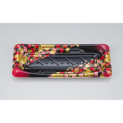 シーピー化成 寿司容器 SFうま皿15 花雅黒赤 本体 0276915008705 1ケース(1200個(50個×24)（直送品）