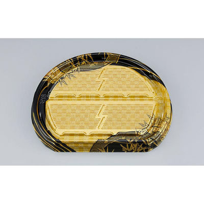 シーピー化成 寿司容器 UFハカマ板半月段4 上弦黒 本体 0597304009825 1ケース(400個(50個×8)（直送品）