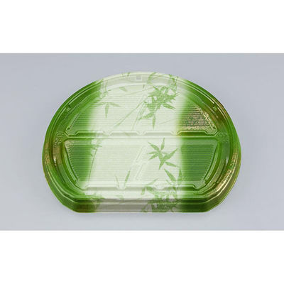 シーピー化成 寿司容器 UFハカマ板半月段4 すず葉緑 本体 0597304009815 1ケース(400個(50個×8)（直送品）