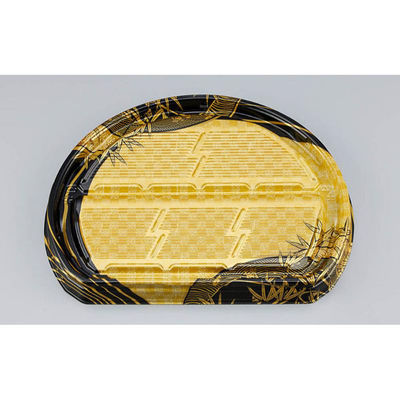 シーピー化成 寿司容器 UFハカマ板半月段5 上弦黒 本体 0597305009825 1ケース(400個(50個×8)（直送品）