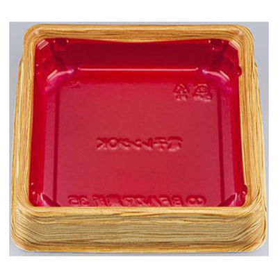 シーピー化成 どんぶり容器 BFハカマ集折35 杉板赤 本体(N) 0748735001355 1ケース(600個(50個×12)（直送品）