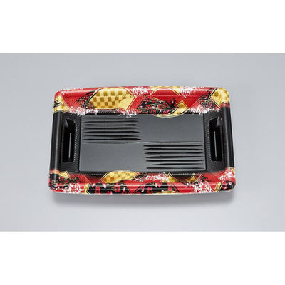 シーピー化成 寿司容器 エコ際立皿24 舞扇赤 本体 0762024000955 1ケース(900個(50個×（直送品）