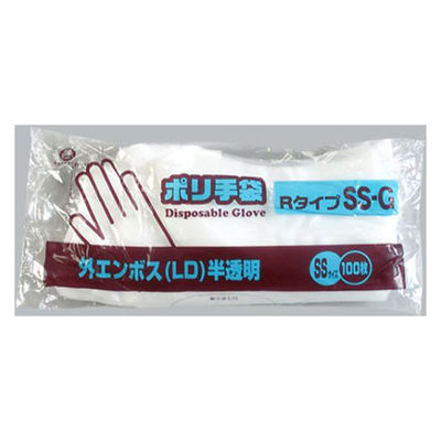 福助工業 衛生資材 ポリ手袋外エンボスRタイプ SS-G 100枚入り 0845396 1ケース(50個(1個×50)（直送品）