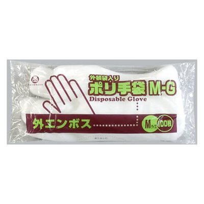 福助工業 衛生資材 ポリ手袋外エンボスタイプ 外装入 M-G 100枚入り 0854743 1ケース(50個(1個×50（直送品）