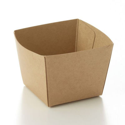 天満紙器 ケーキトレー BT52 クラフトキューブ(茶無地) 3800212 1ケース(2000個(50個×40)（直送品）