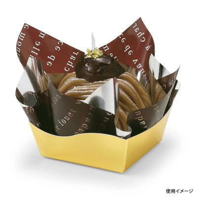 天満紙器 ケーキトレー PC-71 リファインココット(ミラーゴールド) 3850511 1ケース(1500個(50個×30)（直送品）