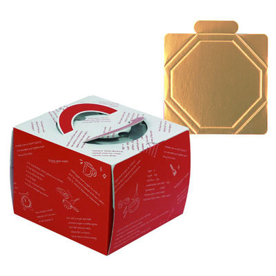 ヤマニパッケージ ケーキ箱 ルージュデコ6号(金台紙付) DE-157T 1ケース(100個(1個×100)（直送品）