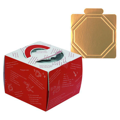 ヤマニパッケージ ケーキ箱 ルージュデコ5号(金台紙付) DE-156T 1ケース(100個(1個×100)（直送品）