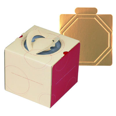 ヤマニパッケージ ケーキ箱 ループデコ4.5号(金台紙付) DE-175T 1ケース(100個(1個×100)（直送品）