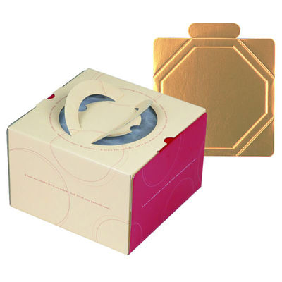 ヤマニパッケージ ケーキ箱 ループデコ6号(金台紙付) DE-177T 1ケース(100個(1個×100)（直送品）