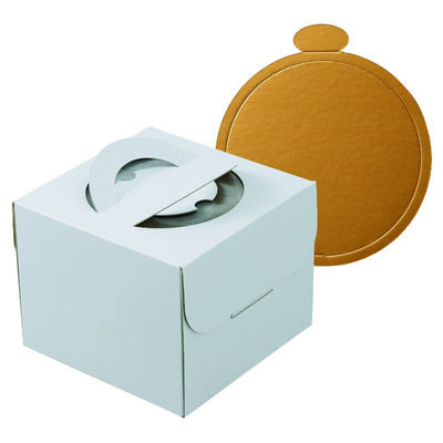 ヤマニパッケージ ケーキ箱 デコホワイト150 5号 中央差し 金台紙付丸型 DE-221TM 1ケース(100個(1個×100)（直送品）