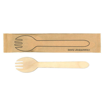 九州紙工 使い捨てスプーン ウッドスプーンフォーク16cm紙完封 WSF-004N 1ケース(2000個(100個×20)（直送品）