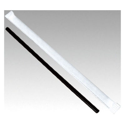 紙袋入 エコノミーストロー 黒 袋入 500本 3220212 1点（直送品）