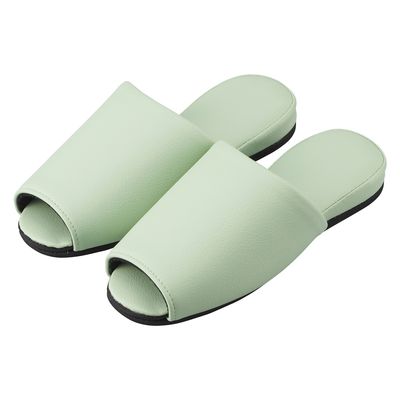 松吉医科器械 マツヨシスリッパ(抗菌パステル)前開 24611200 グリーン HP-45(12ソクイリ) 1組(12足)（直送品）