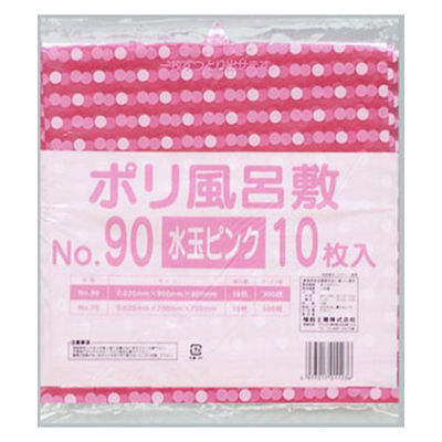 福助工業 ポリ風呂敷 No.90 水玉ピンク 00357720 1ケース(300個(10個×30)（直送品）