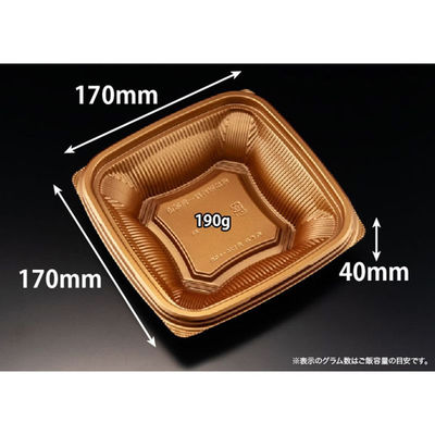 リスパック どんぶり容器 バイオ のぞみ 角170-40B K-ひかり RHHQ495 1袋(50個)（直送品）