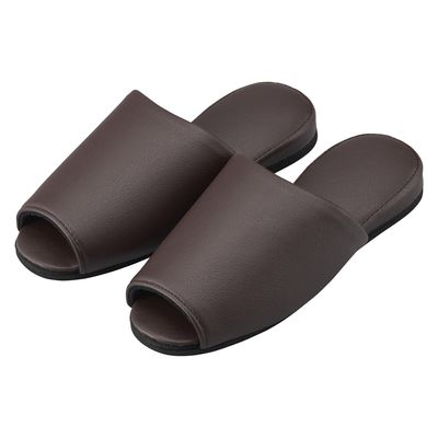 松吉医科器械 マツヨシスリッパ(抗菌パステル)前開 24611200 ブラウン HP-45(12ソクイリ) 1組(12足)（直送品）