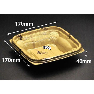 リスパック どんぶり容器 バイオ のぞみ 角170-40B K-ウォール金J10 RHHQ496 1ケース(600個(50個×12)（直送品）