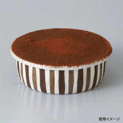 天満紙器 ケーキトレー CR-25 カールカップ(ブラウンストライプ) 2690025 1ケース(2000個(100個×20)（直送品）