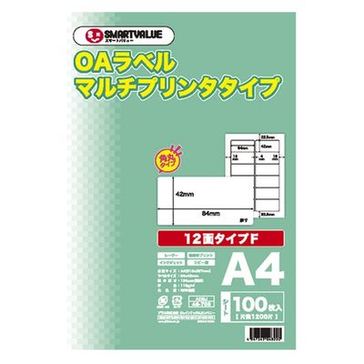 ジョインテックス スマートバリュー OAマルチラベルF 12面100枚×5冊 A238J-5 1箱（直送品）