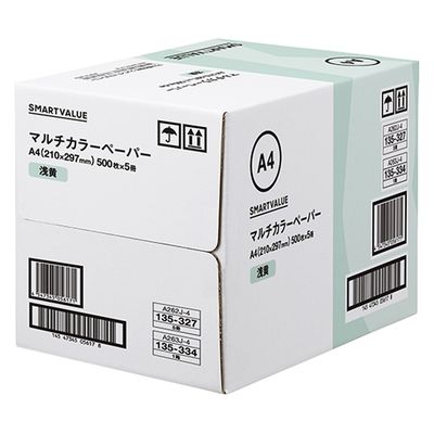 ジョインテックス スマートバリュー カラーペーパーA4 浅黄 2500枚 A263J-4 1箱（直送品）