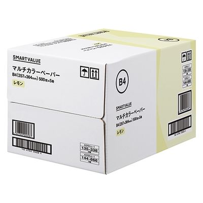ジョインテックス スマートバリュー カラーペーパーB4 レモン 2500枚 A265J-1 1箱（直送品）