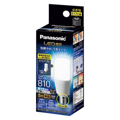 パナソニック Panasonic LED電球 60形 E17 T形 昼光色 LDT6DGE17ST6 1個（直送品）