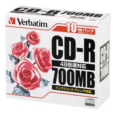 Verbatim Japan CDーR <700MB> SR80PP10C 100枚 1箱（直送品）