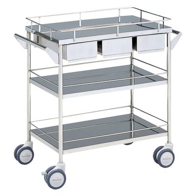 【軒先渡し】松吉医科器械 マツヨシ回診車 引出付 三段 01230050 MY-1038(600X450X800) 1台（直送品）