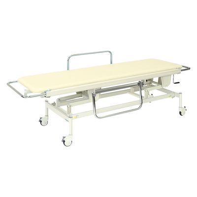 【軒先渡し】高田ベッド 手動昇降式ストレッチャー100背上げ無 24319400 ビニルレザークリーム TB-625(60X200X48-86)（直送品）