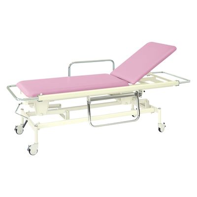 【軒先渡し】高田ベッド 手動昇降式GSストレッチャー100背上げ付 24319401ビニルレザーピンク TB-626(60X200X48-86) 1台（直送品）