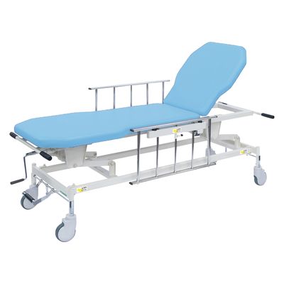 【軒先渡し】高田ベッド 手動GSストレッチャー D型 25253702 ビニルレザースカイブルー TB-1521(70X48-86CM) 1台（直送品）