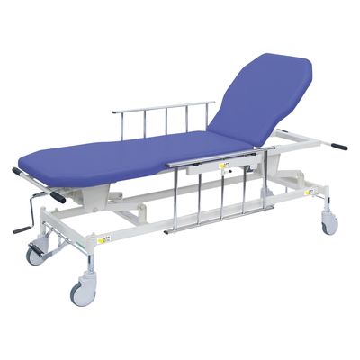 【軒先渡し】高田ベッド 手動GSストレッチャー D型 25253700 ビニルレザーライトブルー TB-1521(60X48-86CM) 1台（直送品）