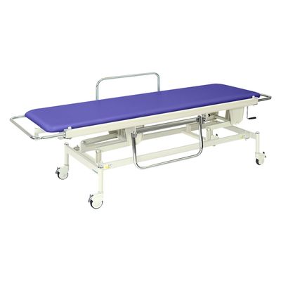 【軒先渡し】高田ベッド 手動昇降式ストレッチャー100背上無24319400 ビニルレザーライトブルー TB-625(60X200X48-86)（直送品）