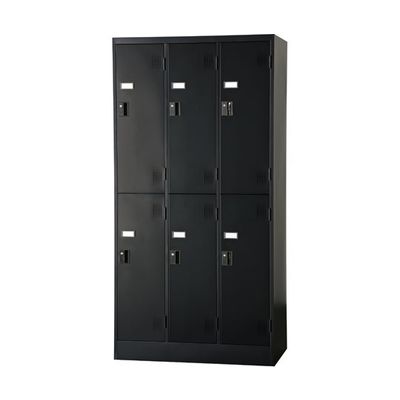 アズワン TLKスタンダードロッカー 2段 シリンダー錠 ブラック 3列2段 6人用 65-9622-97 1台（直送品）