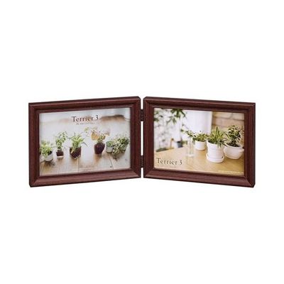 ハクバ写真産業 フォトフレーム テリア3 2Lサイズ 2面(ヨコ・ヨコ) ブラウン FWTR3-BR2L2Y 1個 62-9752-50（直送品）