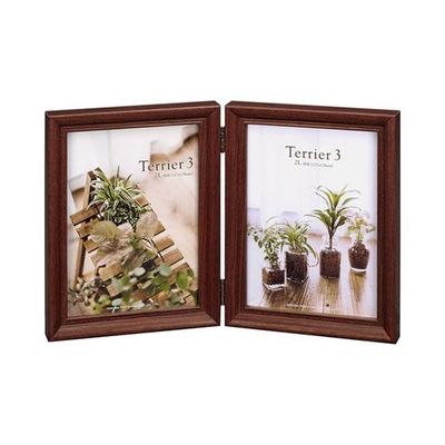 ハクバ写真産業 フォトフレーム テリア3 2Lサイズ 2面(タテ・タテ) ブラウン FWTR3-BR2L2T 1個 62-9752-52（直送品）