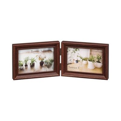 ハクバ写真産業 フォトフレーム テリア3 Lサイズ 2面(ヨコ・ヨコ) ブラウン FWTR3-BRL2Y 1個 62-9752-56（直送品）