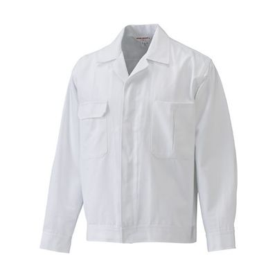 日の丸繊維 男性長袖上着 綿100% ホワイト 4L 65-1702-66 1着（直送品）