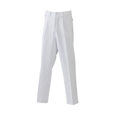 日の丸繊維 男性ズボン 綿100% ホワイト S 65-1702-67 1着（直送品）