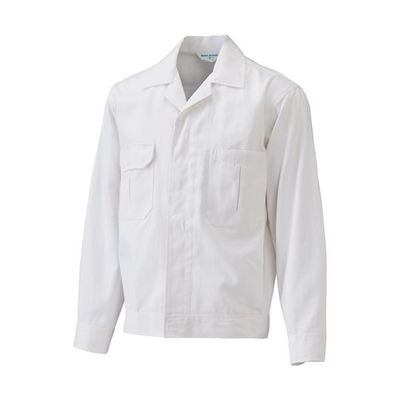 日の丸繊維 男性長袖上着 帯電防止 ホワイト 5L 65-1702-83 1着（直送品）